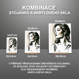 Akrylové sklo Malba tužkou - žena