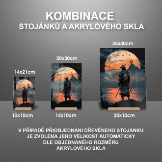 Akrylové sklo Samuraj při západu slunce