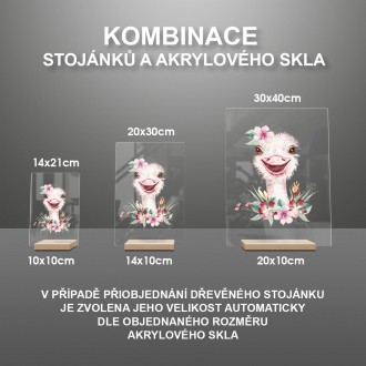 Pobavený pštros v květinách