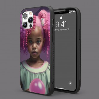 Kryt na mobil Dívka s růžovými vlasy