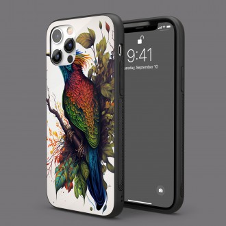 Kryt na mobil Barevný pták na větvi