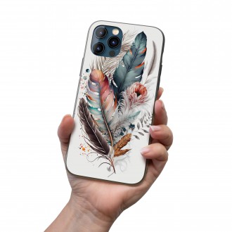 Kryt na mobil Koláž květin a peří 2
