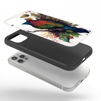 Kryt na mobil Barevný pták na větvi