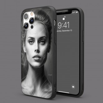 Kryt na mobil Černobílý portrét