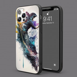 Kryt na mobil Muž v kapuci ve víru barev