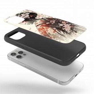 Kryt na mobil Japonská dívka se sakurami 1