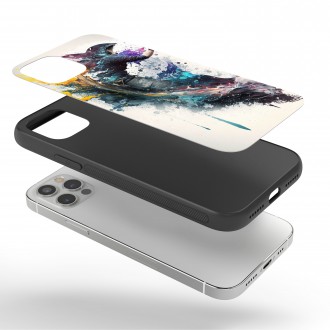 Kryt na mobil Muž v kapuci ve víru barev