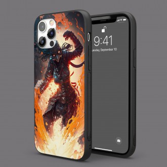Kryt na mobil Moderní umění - ohnivá žena