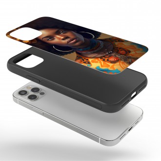 Kryt na mobil Žena v pestrobarevných šatech