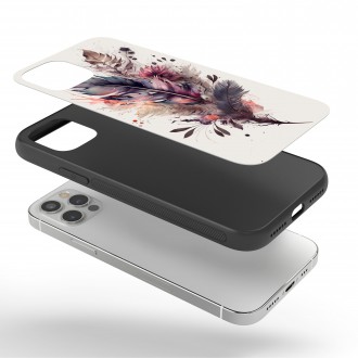 Kryt na mobil Koláž květin a peří 5