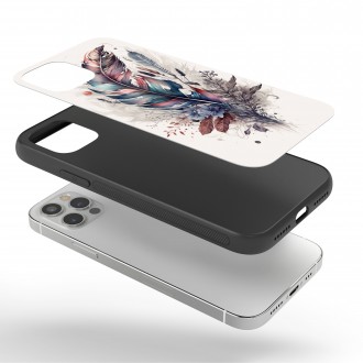 Kryt na mobil Koláž květin a peří 7