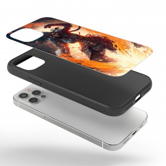 Kryt na mobil Moderní umění - ohnivá žena