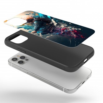 Kryt na mobil Muž v helmě ve víru barev