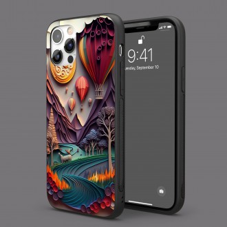 Kryt na mobil Papírová krajina - horkovzdušné balóny