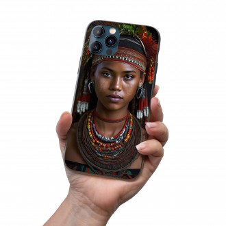 Kryt na mobil Žena s kmenovou čelenkou 1