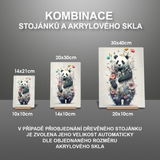 Akrylové sklo Květinová panda