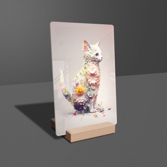Akrylové sklo Květinová kočka