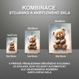 Akrylové sklo Akvarelový medvídek