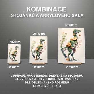 Akrylové sklo Květinový dinosaur