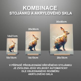 Akrylové sklo Květinový zajíc