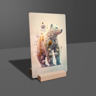 Akrylové sklo Květinový medvěd