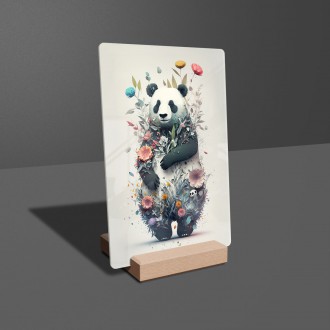 Akrylové sklo Květinová panda