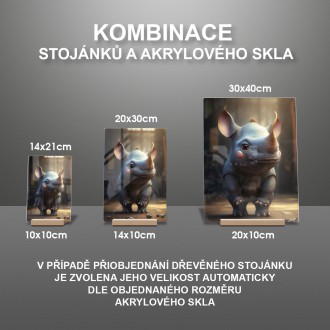 Akrylové sklo Roztomilý nosorožec