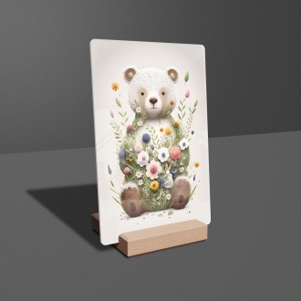 Akrylové sklo Květinový lední medvídek