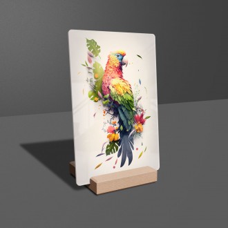 Akrylové sklo Květinový papoušek