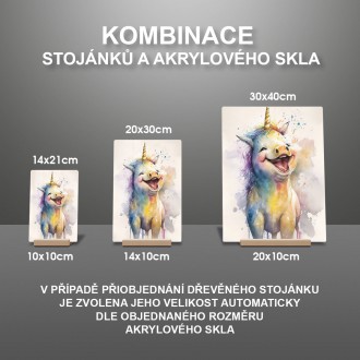 Akrylové sklo Akvarelový jednorožec