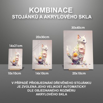 Akrylové sklo Květinová kočka