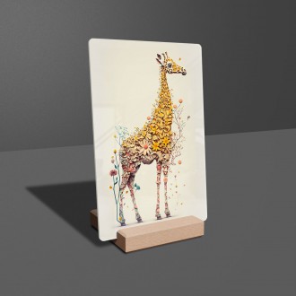 Akrylové sklo Květinové žirafa