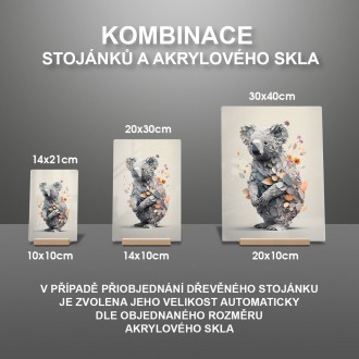 Akrylové sklo Květinová koala