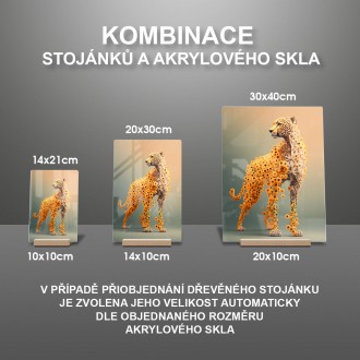 Akrylové sklo Květinový gepard