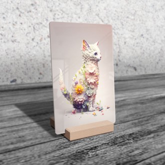 Akrylové sklo Květinová kočka
