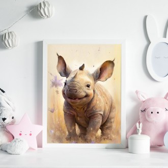 Akvarelový nosorožec