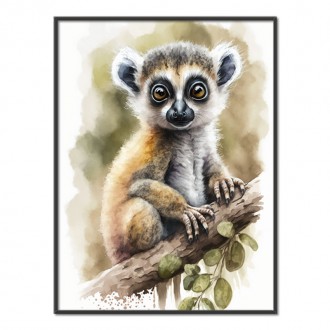 Akvarelový lemur