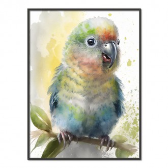 Akvarelový papoušek
