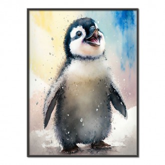 Akvarelový tučňák