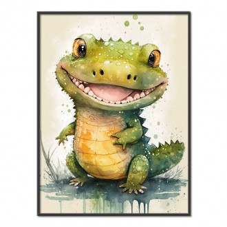 Akvarelový krokodýl