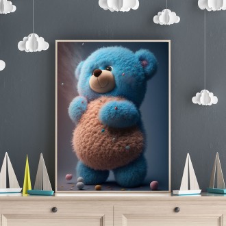 Animovaný modrý medvěd
