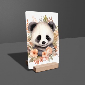 Akrylové sklo Mládě pandy v květinách