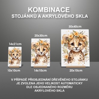 Akrylové sklo Mládě leoparda  v květinách