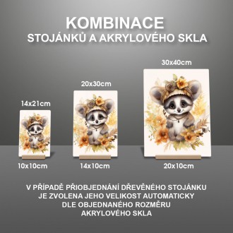 Akrylové sklo Mládě lemura v květinách