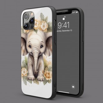 Kryt na mobil Mládě slona v květinách