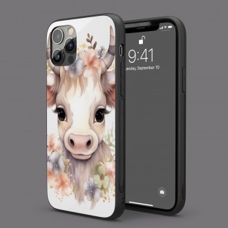 Kryt na mobil Mládě krávy v květinách