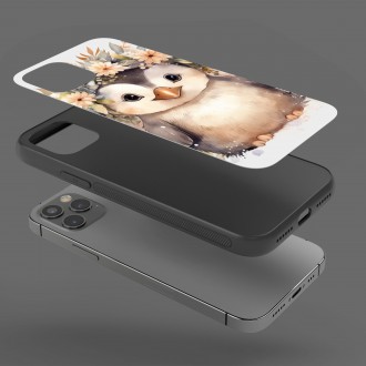 Kryt na mobil Mládě tučňáka v květinách