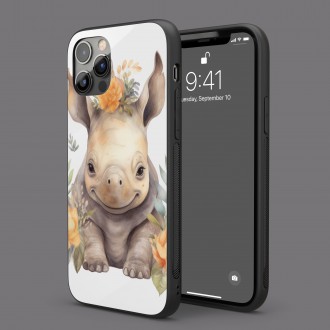 Kryt na mobil Mládě nosorožce v květinách