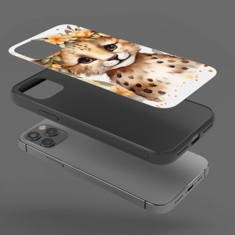Kryt na mobil Mládě leoparda  v květinách
