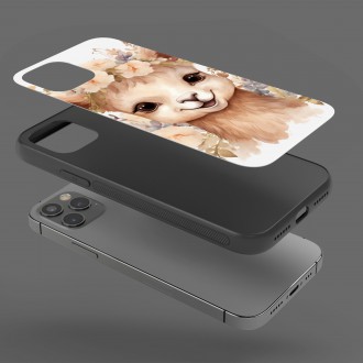 Kryt na mobil Mládě lamy v květinách